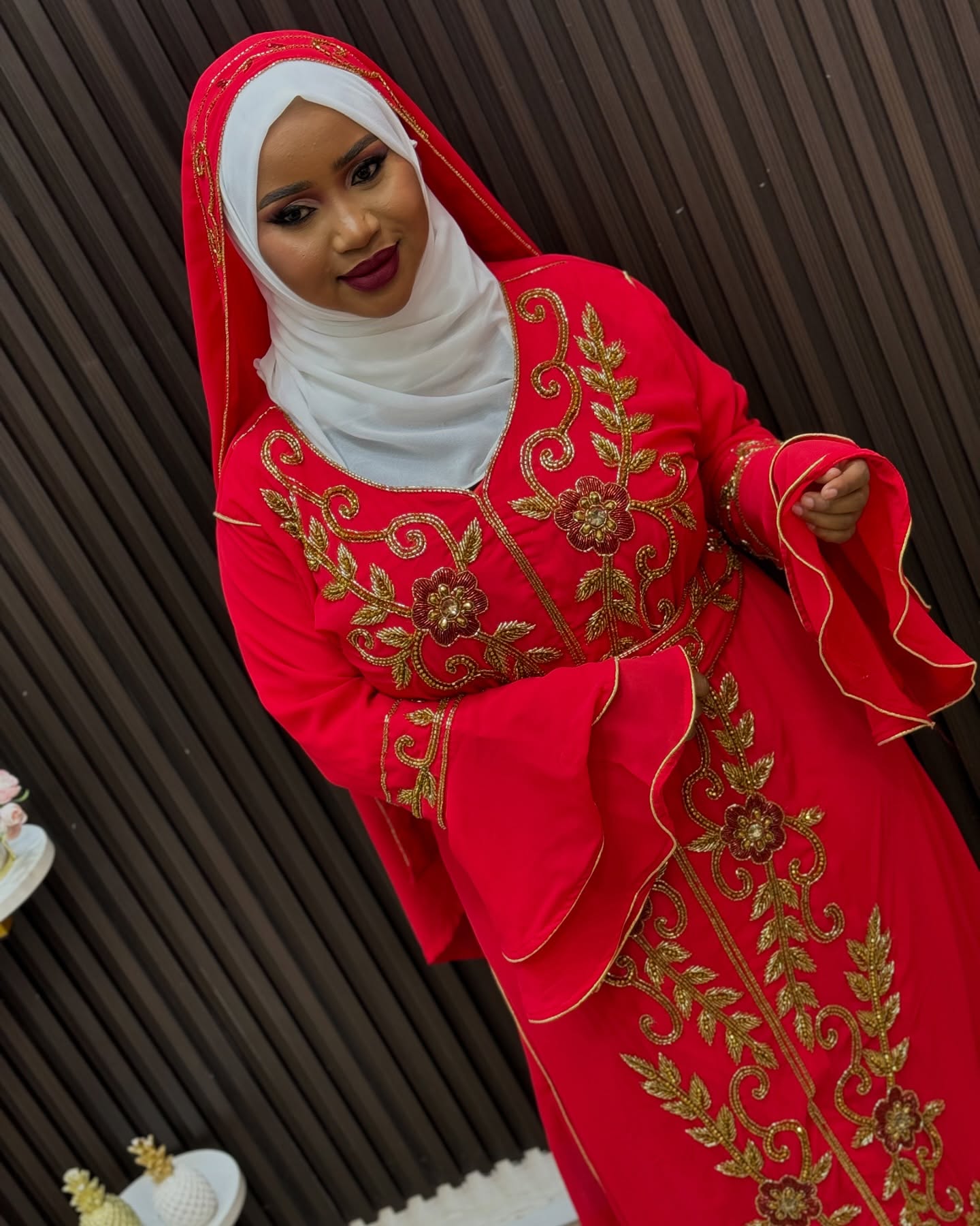 Red Royal Elegance Women Clothing, Muslim Wedding wear Dresses