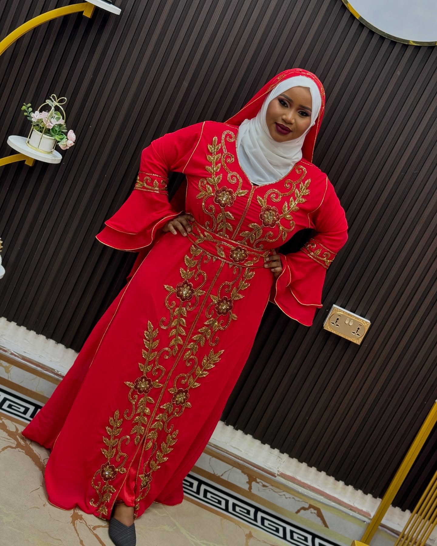 Red Royal Elegance Women Clothing, Muslim Wedding wear Dresses