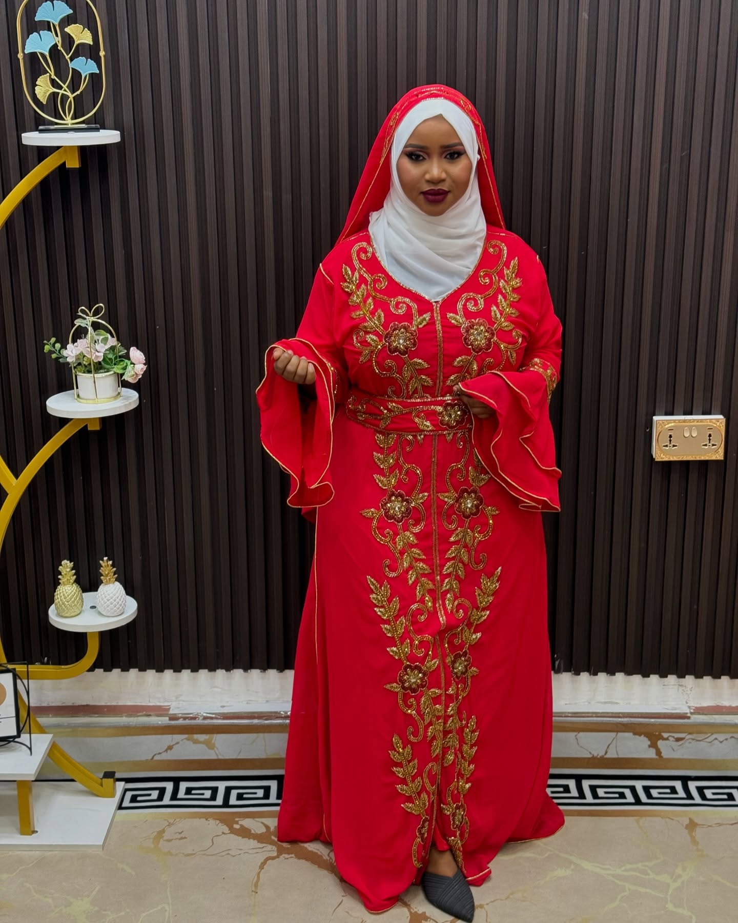 Red Royal Elegance Women Clothing, Muslim Wedding wear Dresses