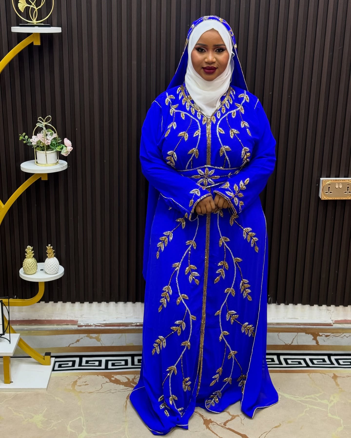 New Royal Blue Kaftan, Dubai Bridesmaid Clothing, Party Wear Dress