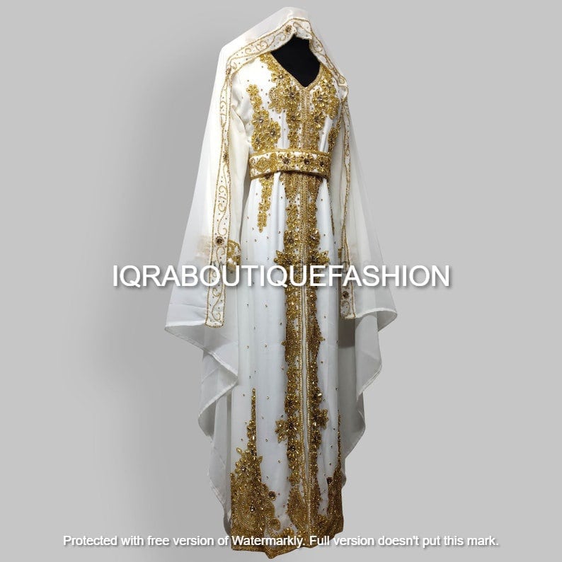 New white women kaftan Arabic dress